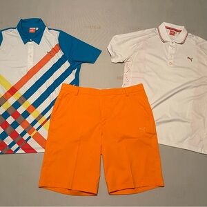 Puma men’s 2 Large shirts and size 36 shorts bundle